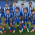 Juvenil A del Deportivo durante el partido ante el Real Avilés Industrial
