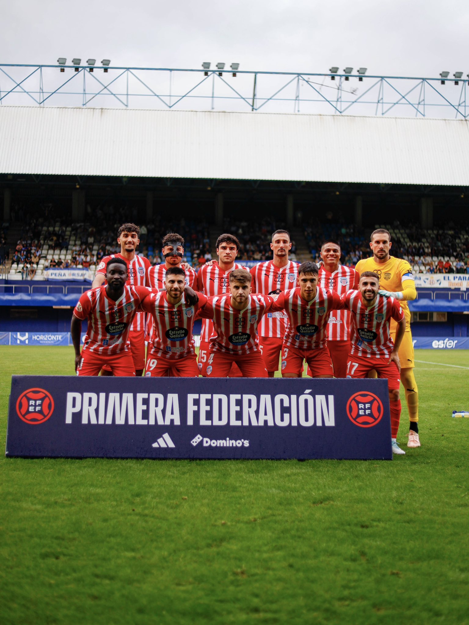 Once del CD Lugo antes del partido ante el Real Avilés en el Román Suárez Puerta
