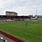 Vista del campo de A Lomba durante un partido del Arosa SC
