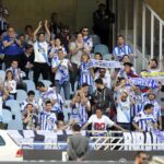 Aficionados del Deportivo en las gradas de Anoeta