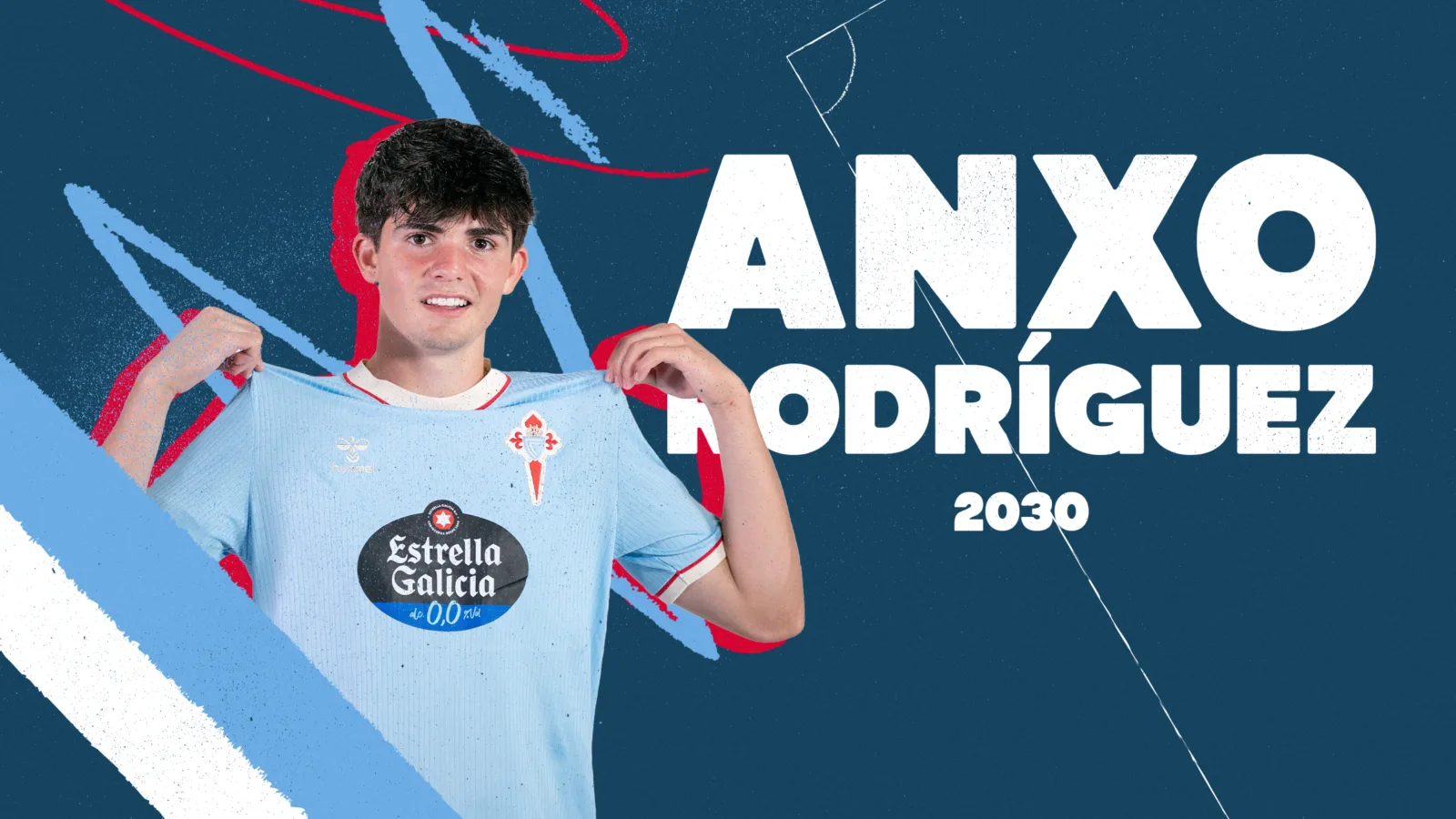 Anxo Rodríguez en la imagen oficial de su renovación con el Celta hasta 2030