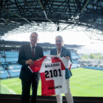 Marián Mouriño y Abel Caballero en Balaídos durante el acto sobre la concesión del estadio