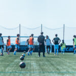 Jugadores del Juvenil A del Celta durante un entrenamiento en A Madroa