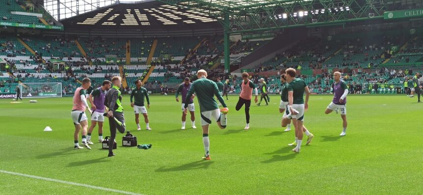 Exterior de Celtic Park en Glasgow durante un día de partido