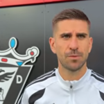 Dani Ojeda, futbolista del Racing de Ferrol, tras el encuentro ante el Mirandés