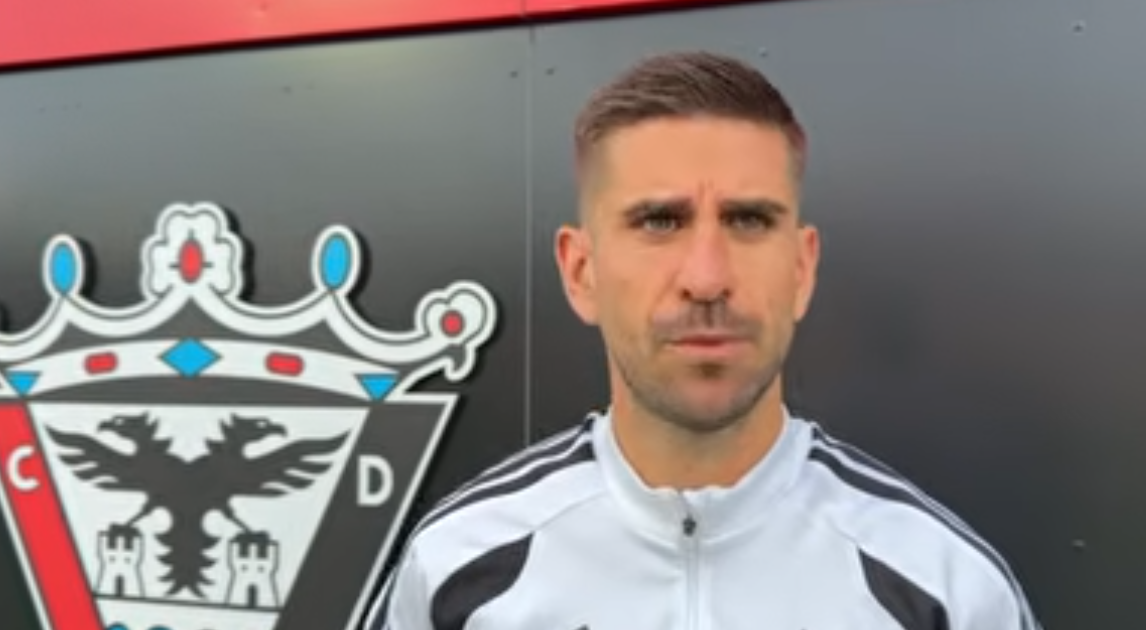 Dani Ojeda, futbolista del Racing de Ferrol, tras el encuentro ante el Mirandés