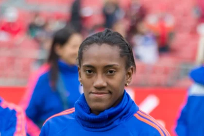 Daniela Caracas con la selección de Colombia, en una fotografía de archivo de 2019