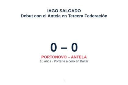 Infografía: Iago Salgado, 18 años, debutó con el Antela y mantuvo la portería a cero en el 0-0 de Portonovo