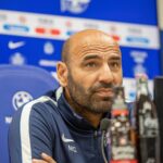 Manuel Pablo en la rueda de prensa previa a la visita del Fabril a Logroño