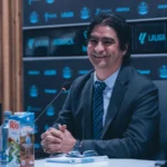 Marco Garcés, director de fútbol del Celta, durante una comparecencia de archivo
