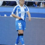 Millene Cabral con la camiseta del Dépor ABANCA en Riazor en septiembre de 2024