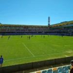 Jugadores del Pontevedra CF durante un partido en Pasarón en septiembre de 2026