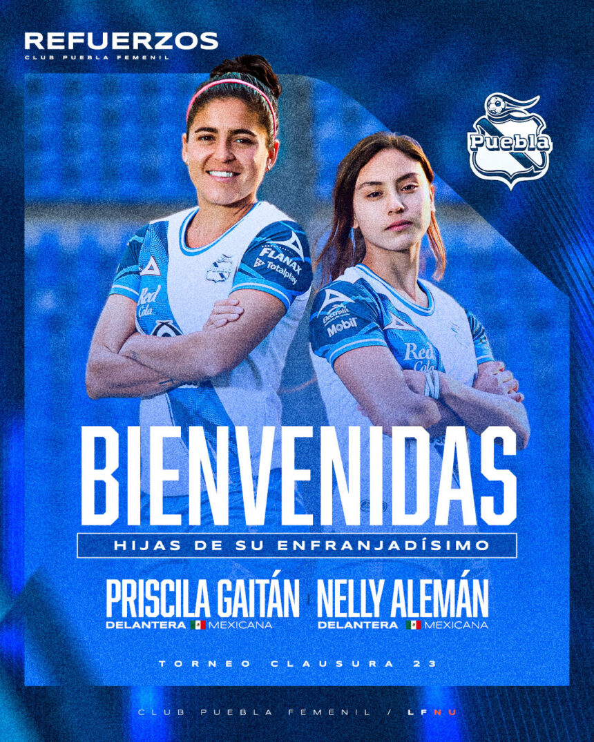 Priscila Gaitán, actual futbolista del Lóstrego CF, durante su etapa en Puebla Femenil