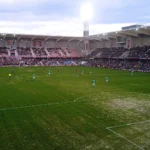 Jugadores del Racing de Ferrol durante un partido ante el Pontevedra en Pasarón