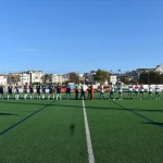 Jugadores del Coruxo FC antes de un partido de la Copa Federación ante el Rápido de Bouzas